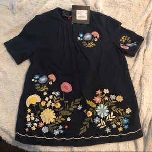 NWT Cynthia Rowley Embroidered Blouse